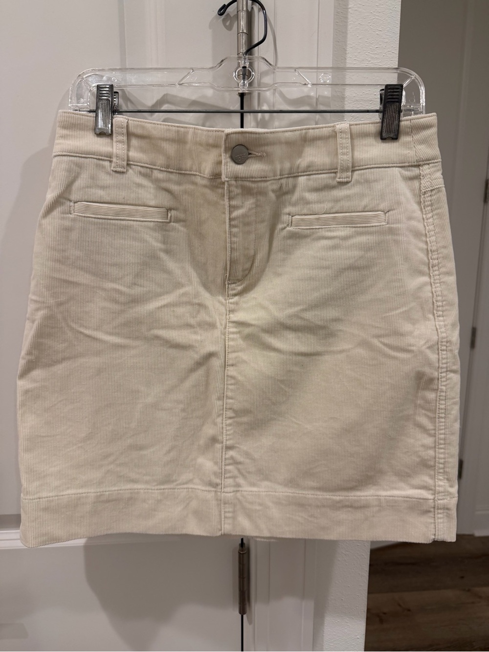 LOFT Cream Corduroy Mini Skirt